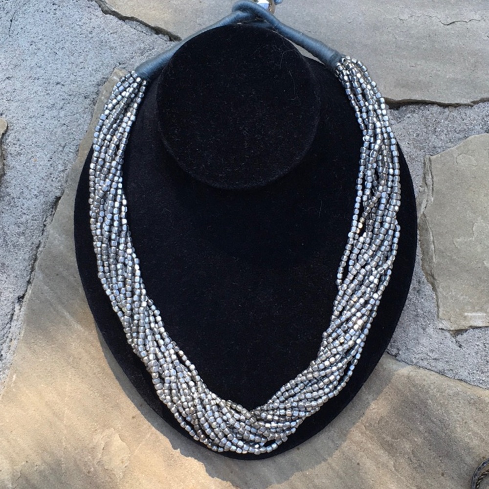 Stunning silver beaded necklace